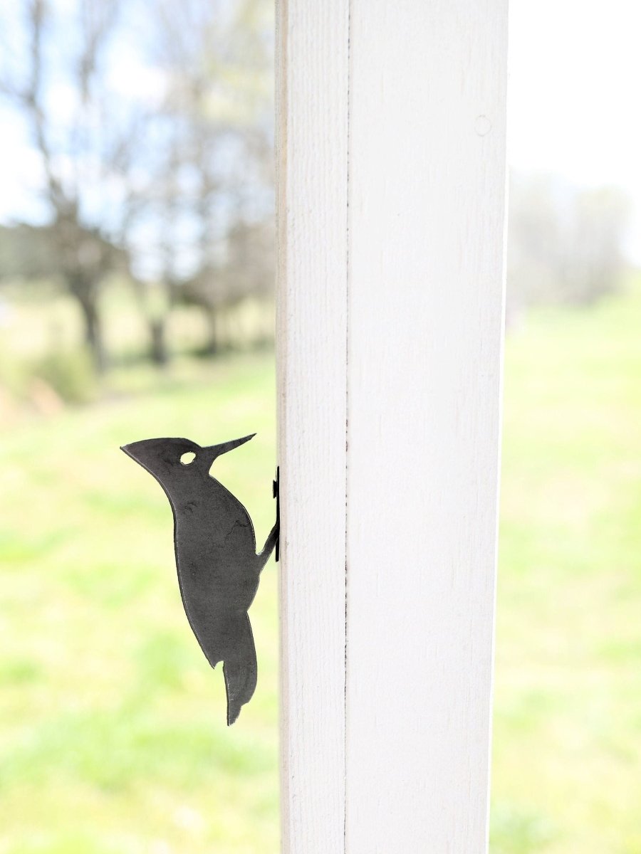 Metal Bird Statue - Woodpecker Bird Art