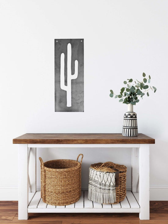 Metal Cactus Home Decor Panel