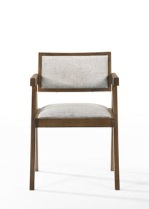 Modrest Fern - Modern Walnut and Beige Dining Chair Set of 2