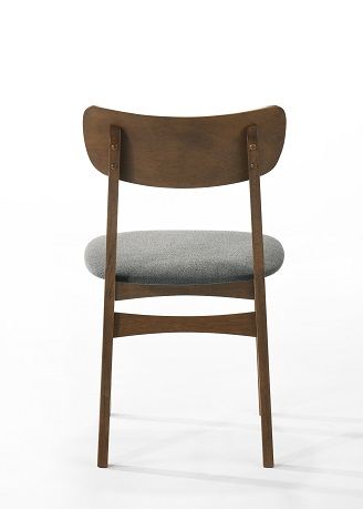 Modrest Castillo - Modern Walnut and Grey Side Dining Chair (Set of 2)