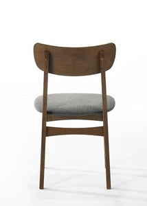 Modrest Castillo - Modern Walnut and Grey Side Dining Chair (Set of 2)