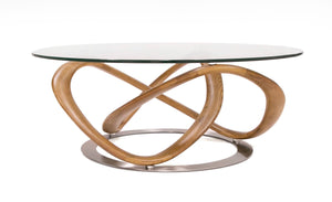 Modrest Michele - Modern Glass + Walnut Coffee Table