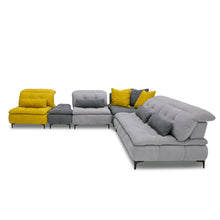 Load image into Gallery viewer, David Ferrari Mikado - Italian Modern Grey + Yellow Fabric Modular Sectional Sofa
