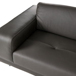 Coronelli Collezioni Mood - Italian Grey Leather Right Facing Sectional Sofa