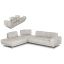 Coronelli Collezioni Mood - Contemporary Light Grey Leather Left Facing Sectional Sofa
