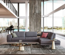 Load image into Gallery viewer, Coronelli Collezioni Mood - Contemporary Blue Leather Right Facing Sectional Sofa
