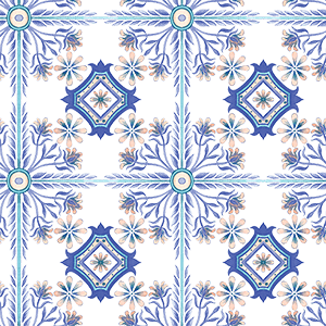 Spanish Floral Tile (Blue)