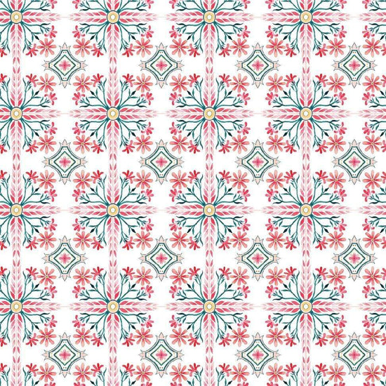 Spanish Floral Tile (Bright Red)