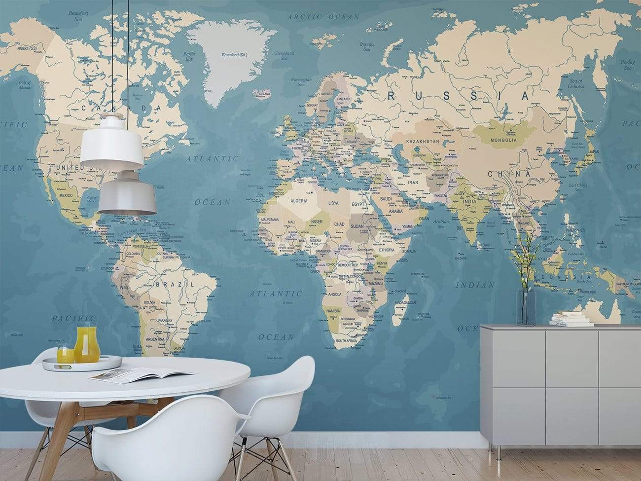 World Map Mural