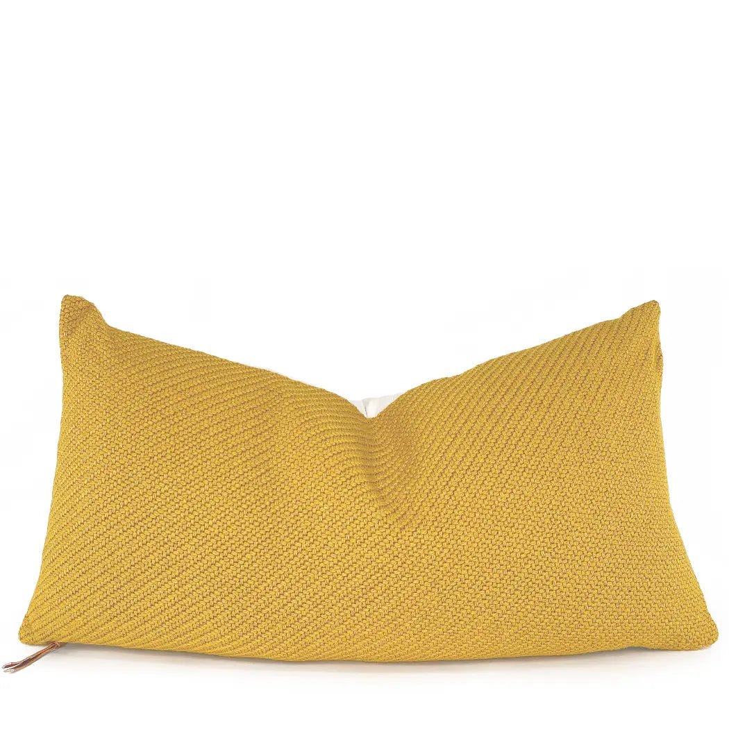 Mustard Yellow Textured Throw Pillow