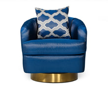 Load image into Gallery viewer, Modrest Niagra - Glam Blue and Gold Fabric Accent Chair
