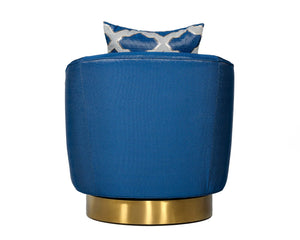 Modrest Niagra - Glam Blue and Gold Fabric Accent Chair