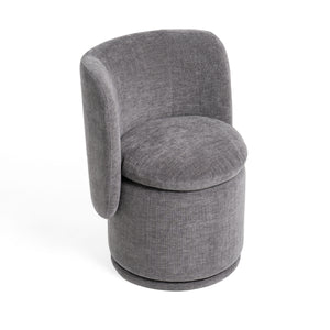 Divani Casa Norris - Modern Dark Grey Fabric Swivel Dining Chair