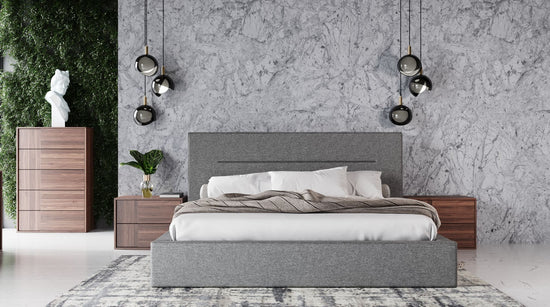 Nova Domus Juliana - Eastern King Italian Modern Grey Upholstered Bed