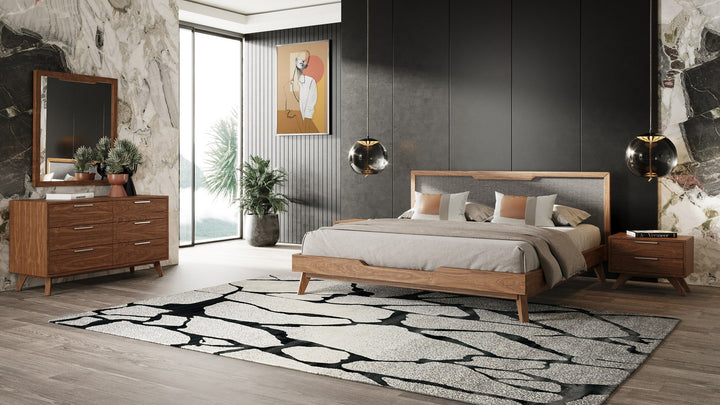 California King Nova Domus Soria Mid-Century Grey & Walnut Bedroom Set