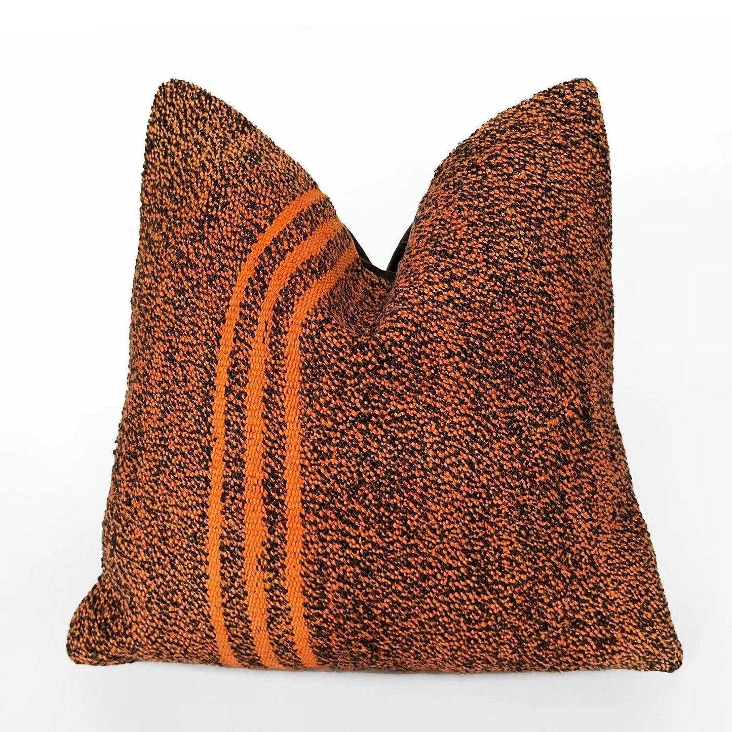 Orange Striped Accent Pillow