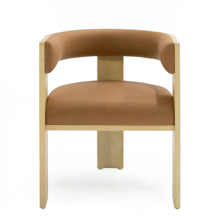 Nova Domus Osaka - Modern Natural Ash + Rust Fabric Dining Chair