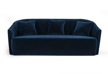 Load image into Gallery viewer, Divani Casa Palomar Modern Blue Velvet &amp; Brass Sofa
