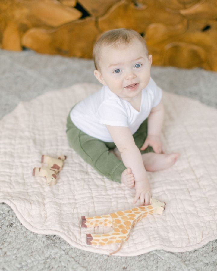 Stone Washed Linen Quilted Play Mat