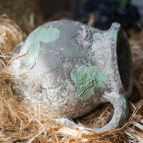 Pompeii Cement Floral Jar