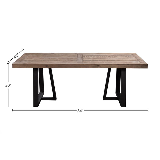 Prairie Rectangular Dining Table, Natural/Black