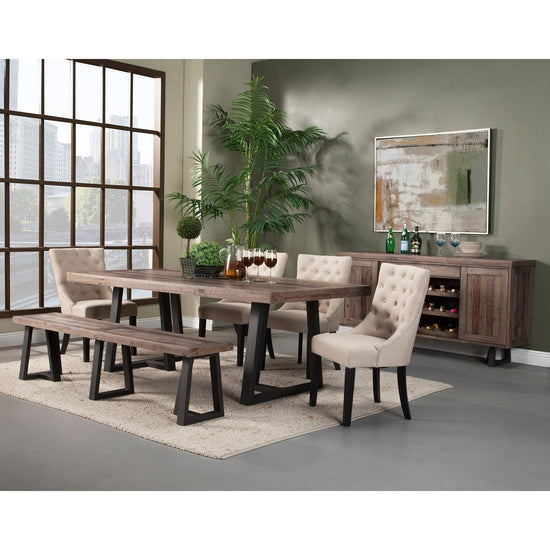 Prairie Rectangular Dining Table, Natural/Black