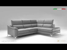 Load and play video in Gallery viewer, Coronelli Collezioni Monte Carlo - Italian Modern Grey Leather RAF Sectional Sofa
