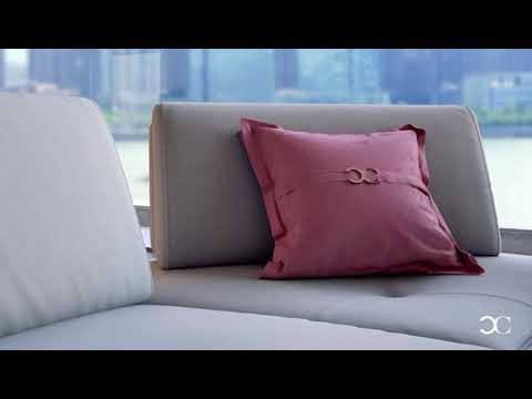 Coronelli Collezioni Mood - Contemporary Grey Leather Left Facing Sectional Sofa
