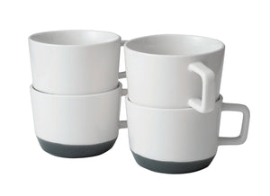 Porcelain Coffee Mug, Set of 4, Basalt Blue
