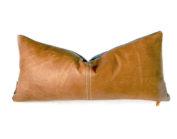 Real Leather Accent Pillow - Brown