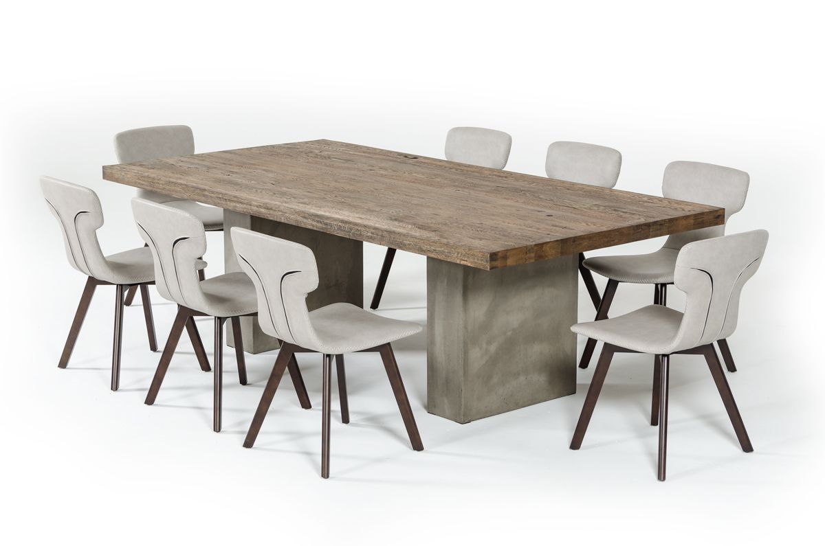 Modrest Renzo Modern Oak & Concrete 118" Dining Table