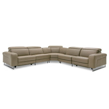 Load image into Gallery viewer, Coronelli Collezioni Riviera - Italian Modern Taupe Leather Sectional Sofa w/ 2 Recliners
