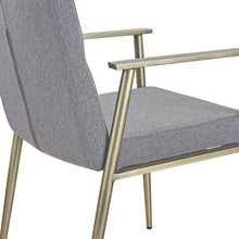 Load image into Gallery viewer, Modrest Sabri - Contemporary Grey &amp; Antique Brass Arm Dining Chair
