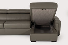 Load image into Gallery viewer, Estro Salotti Sacha - Modern Dark Grey Leather Reversible Sectional Sofa Bed with Storage
