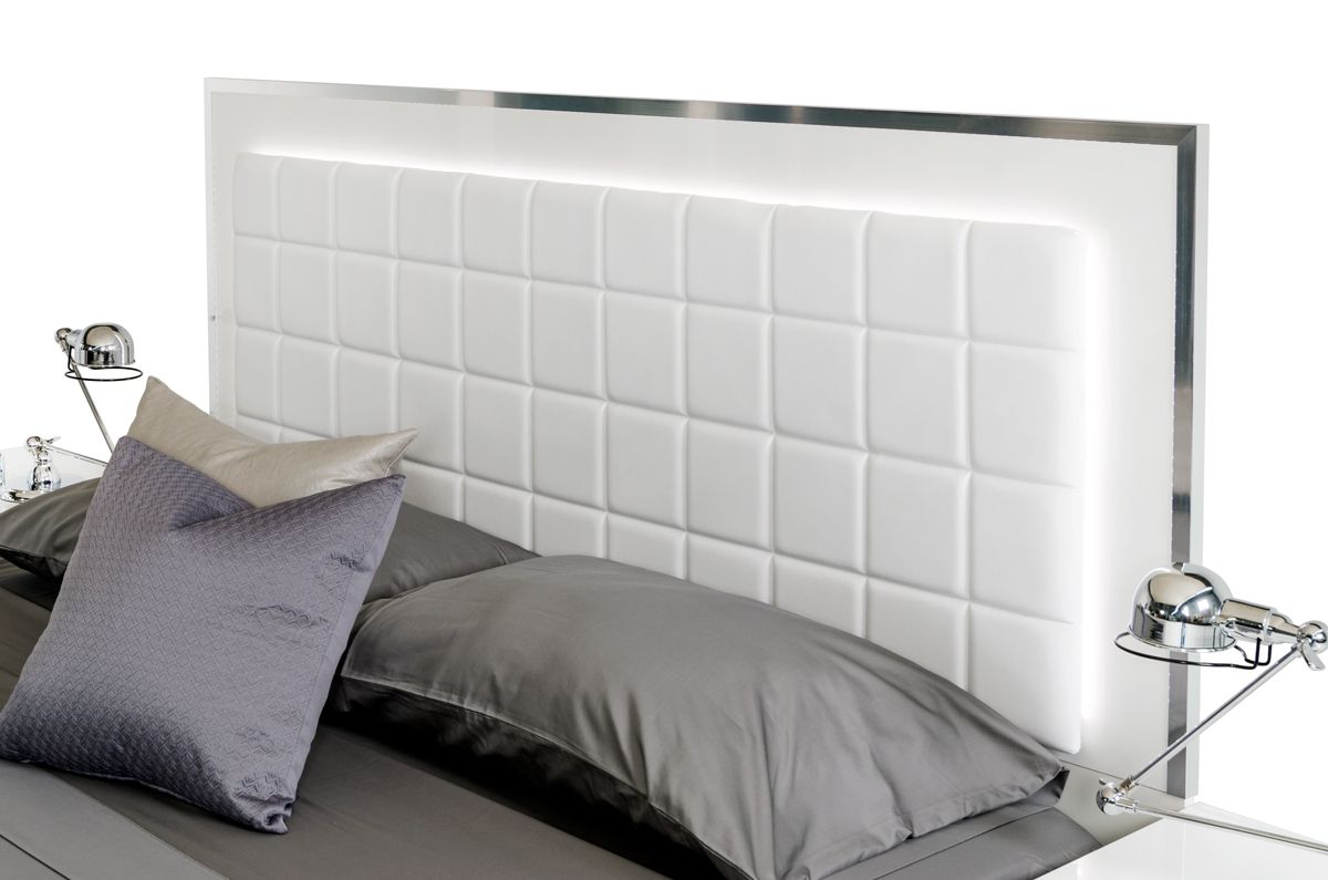 Queen Modrest San Marino Modern White Bed