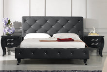 Load image into Gallery viewer, Monte Carlo Black Leatherette Modern Bed w/ Crystals
