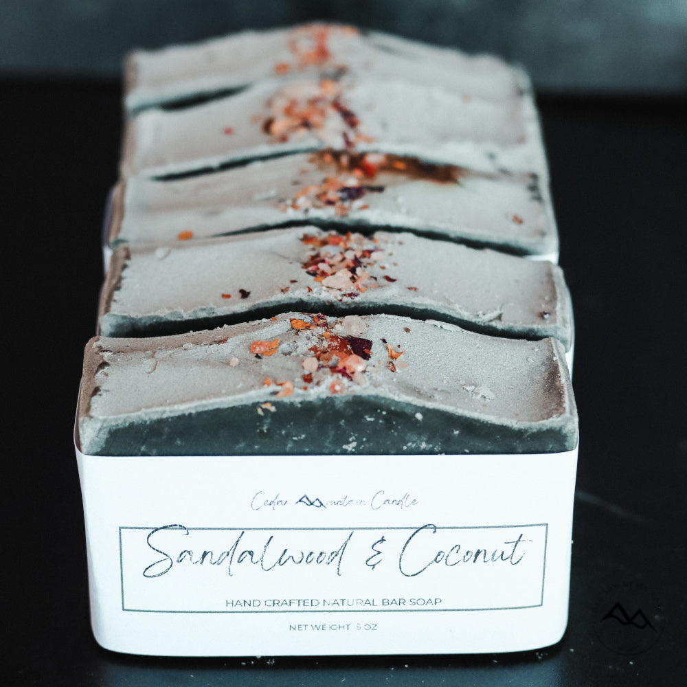 All Natural Cold Process Handmade Bar Soap - Sandalwood & Coconut
