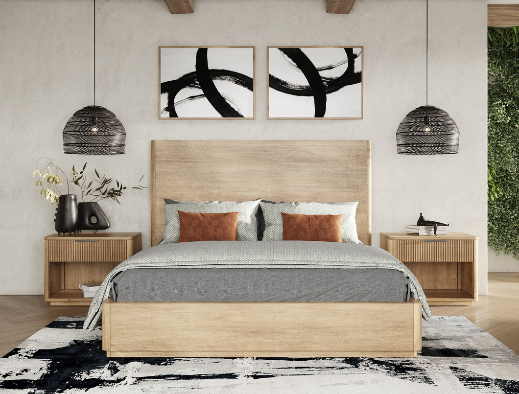 Eastern King Nova Domus Santa Monica - Modern Natual Oak Bed