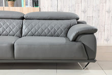 Load image into Gallery viewer, Divani Casa Wolford Modern Grey Leather Loveseat
