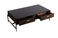 Load image into Gallery viewer, Modrest Shane - Modern Acacia &amp; Brass Coffee Table
