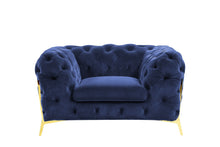 Load image into Gallery viewer, Divani Casa Sheila - Transitional Dark Blue Fabric Chair
