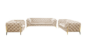 Divani Casa Sheila - Transitional Light Beige Fabric Sofa Set