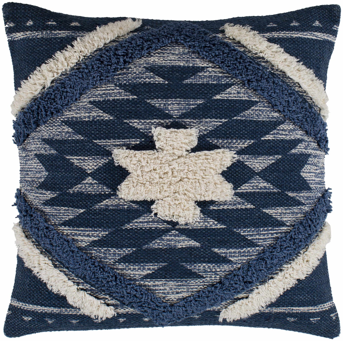 Shepardsville Kilim Geometric Throw Pillow, Navy