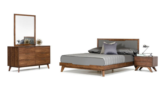 Queen Nova Domus Soria Modern Grey & Walnut Bedroom Set