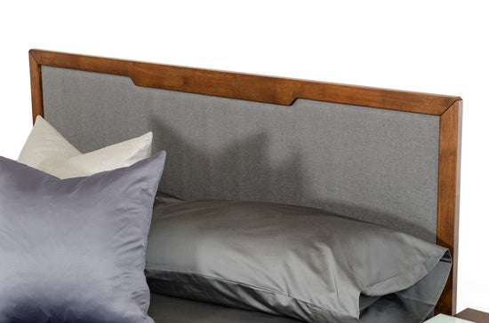 Queen Nova Domus Soria Modern Grey & Walnut Bed