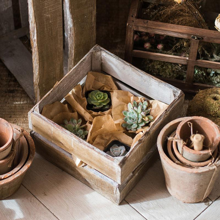 Square Cube Solid Wood Crates