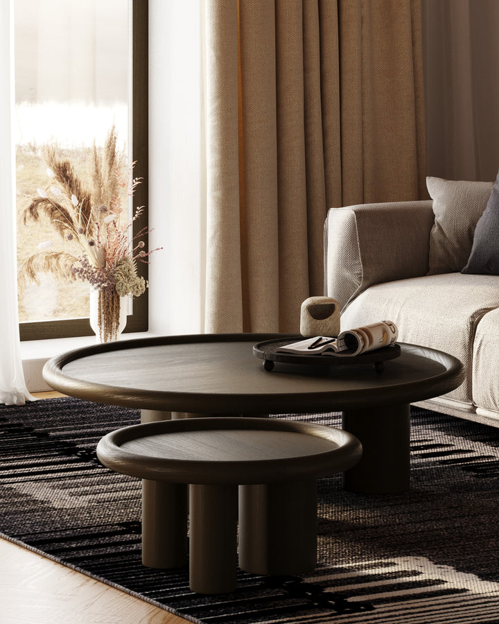 Modrest Strauss - Contemporary Brown Ash Round Coffee Table