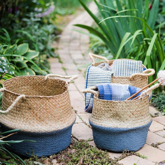 Straw Basket Pop Up Belly Basket