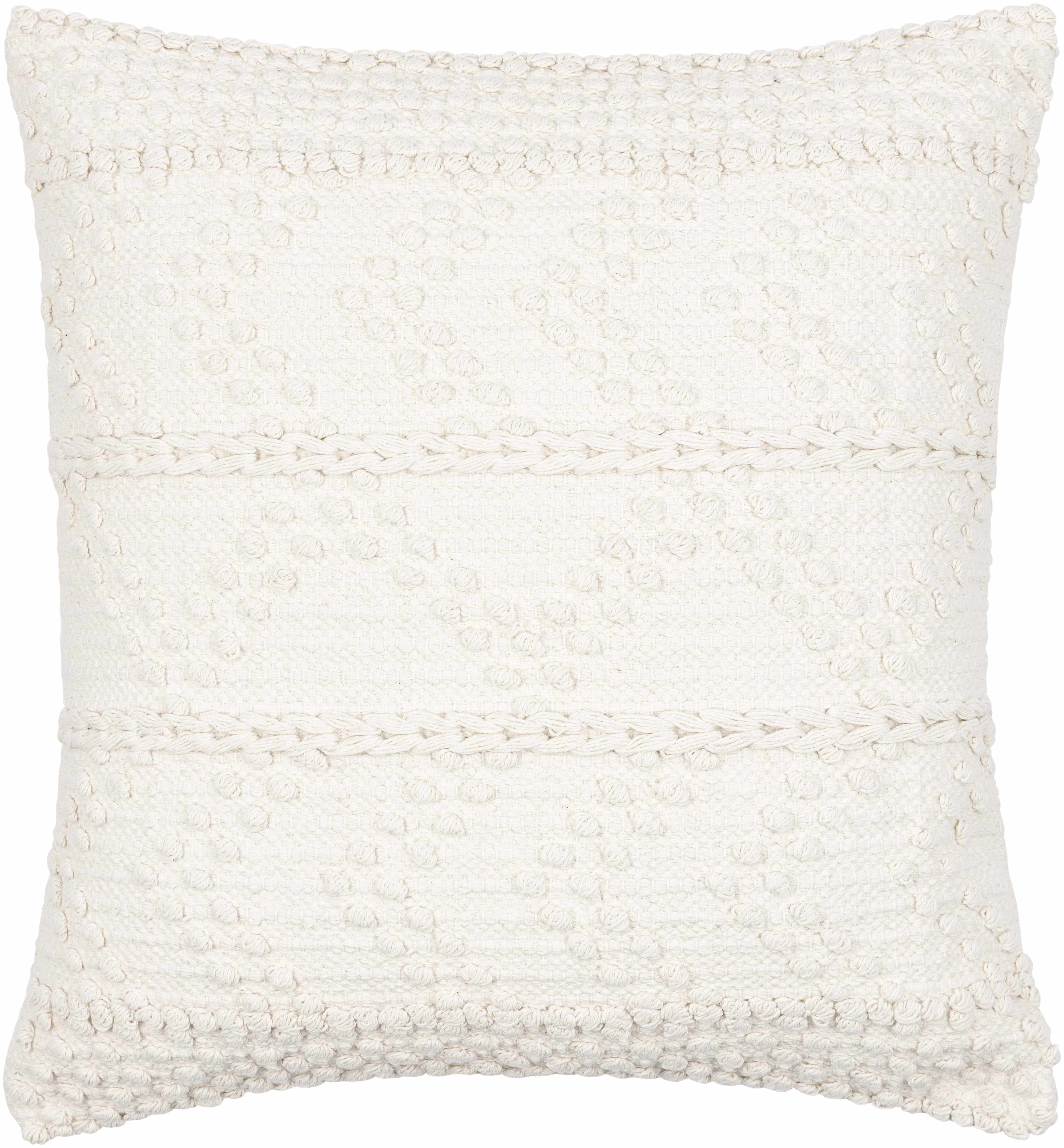 Sumiton Textured Crochet Cotton Throw Pillow, White