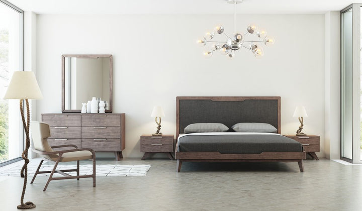 Queen Nova Domus Soria Modern Grey & Walnut Bedroom Set